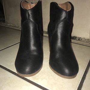 Route 66 Black Leather Ankle Boots